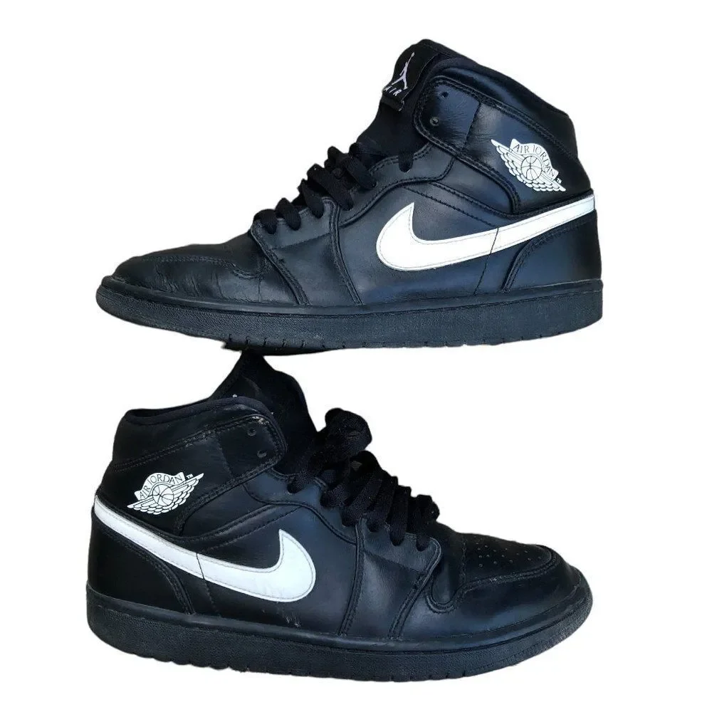 NIKE Air Jordan 1 Mid 'Speckle' Size 8.5 Black - Picture 7 of 16